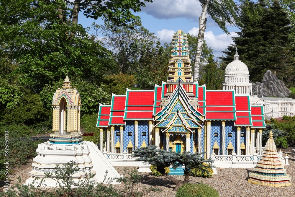 Naklejka premium Billund, Denmark - May 14, 2016: Legoland Resort in Billund, Denmark. Legoland park, opened on June, 1968 in Billund and it's the largest tourist attraction in Denmark outside of Copenhagen