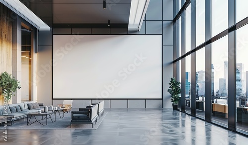 Modern Office Interior with White Frame