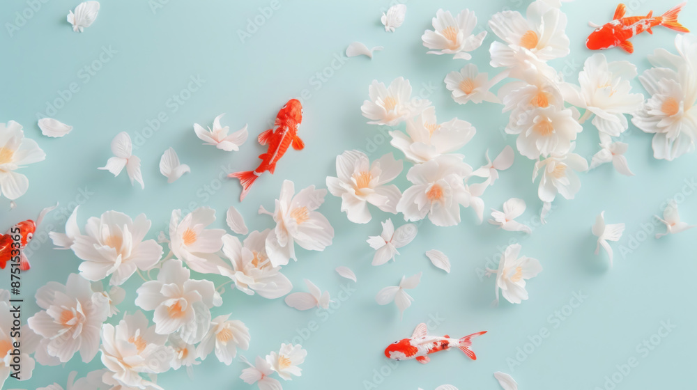 Beautiful Fish 3D Relief Wallpaper Mural, Wall Decor, Underwater Theme, Interior Design Beautiful Fish 3D Relief Wallpaper Mural, Wall Decor, Underwater Theme, Interior Design