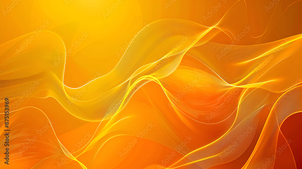 Modern and luxurious yellow background for contemporary wallpapers,  Experience the dynamic synergy of orange shiny matte shapes in this contemporary abstract background