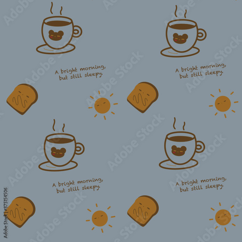 Blue coffee pattern
