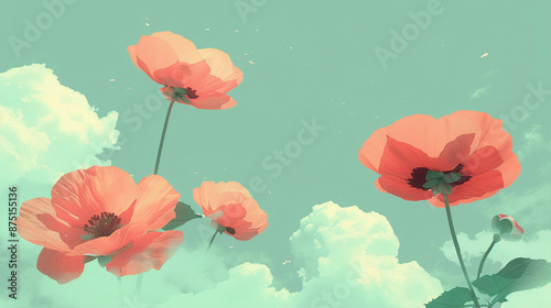 flowers in a idyllic scene