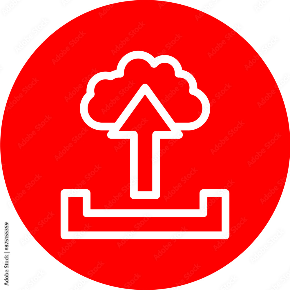 upload Vector Line White Circle Red upload Vector Line White Circle Red