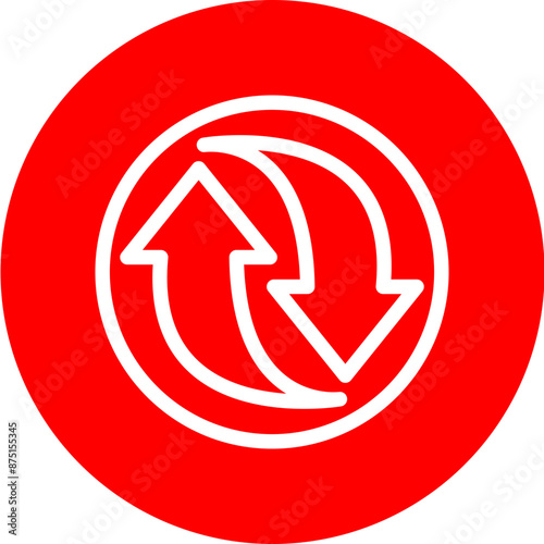refresh Vector Line White Circle Red