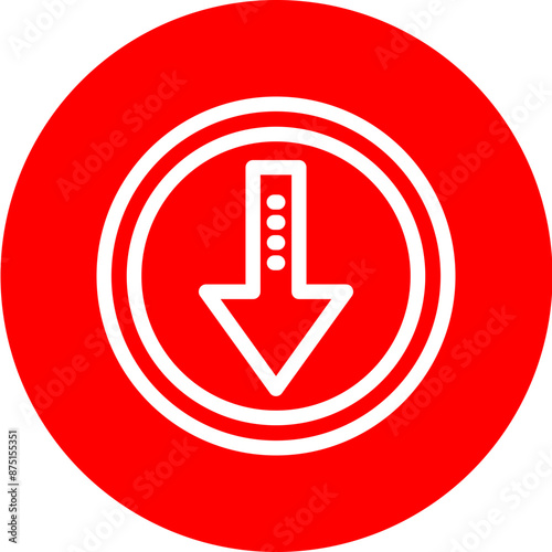 arrowdown Vector Line White Circle Red