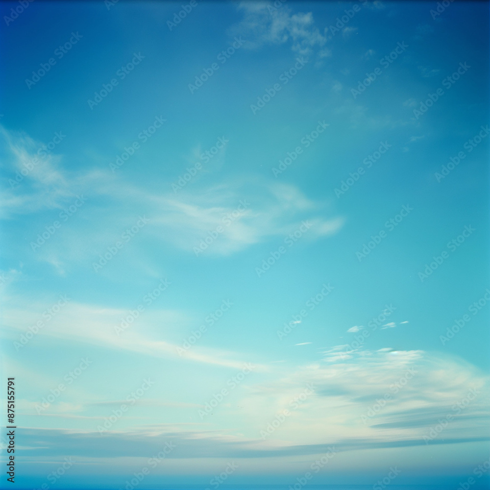 Obraz premium light blue sky with gradient and soft clouds