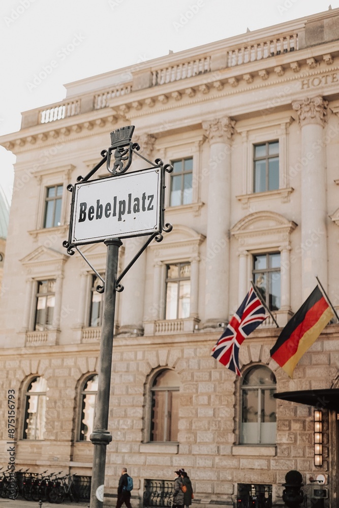 street sign in the city streets of Berlin street sign in the city streets of Berlin