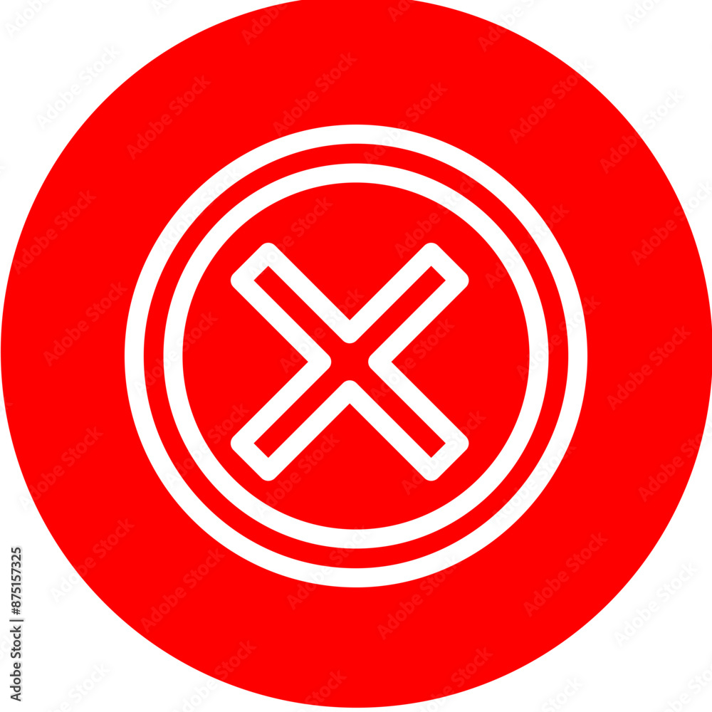 Obraz premium cross Vector Line White Circle Red