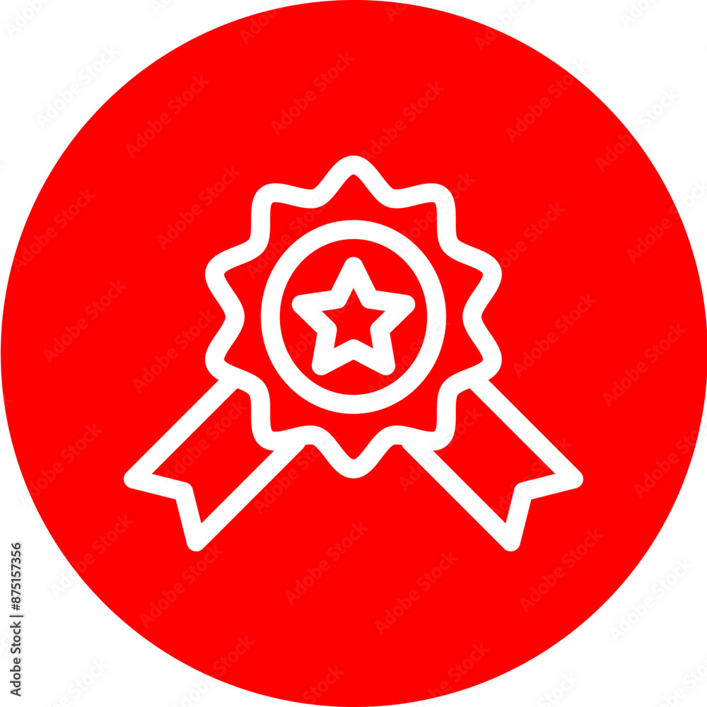 award Vector Line White Circle Red award Vector Line White Circle Red