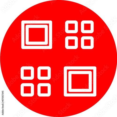 grid Vector Line White Circle Red