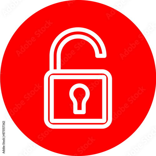 unlock Vector Line White Circle Red