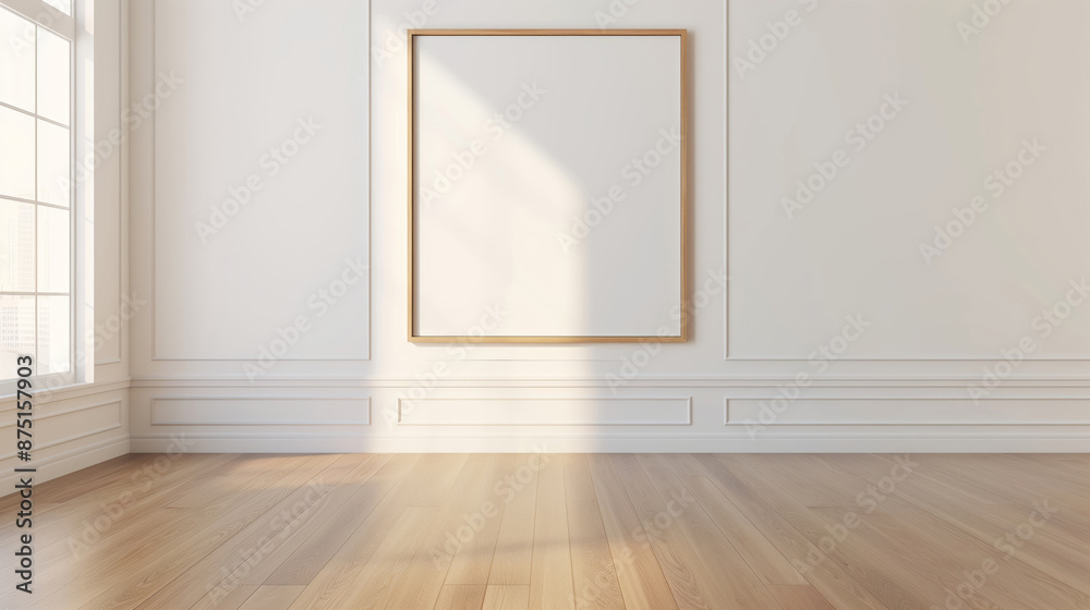 Fototapeta premium Mockup wooden frame for wall decoration in a room with modern interior