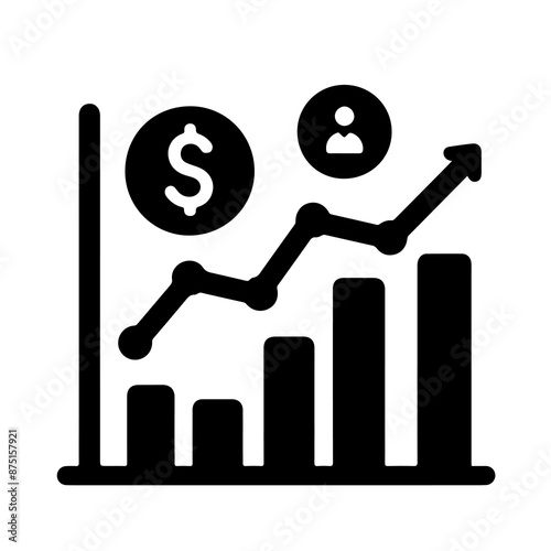 Growing graph icon graph sign. Chart increase profit, Growth success arrow icon, Amazing icon of growth chart in trendy style, Stock Market Up Sign