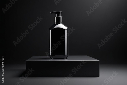 perfume battal mockup on black background photo