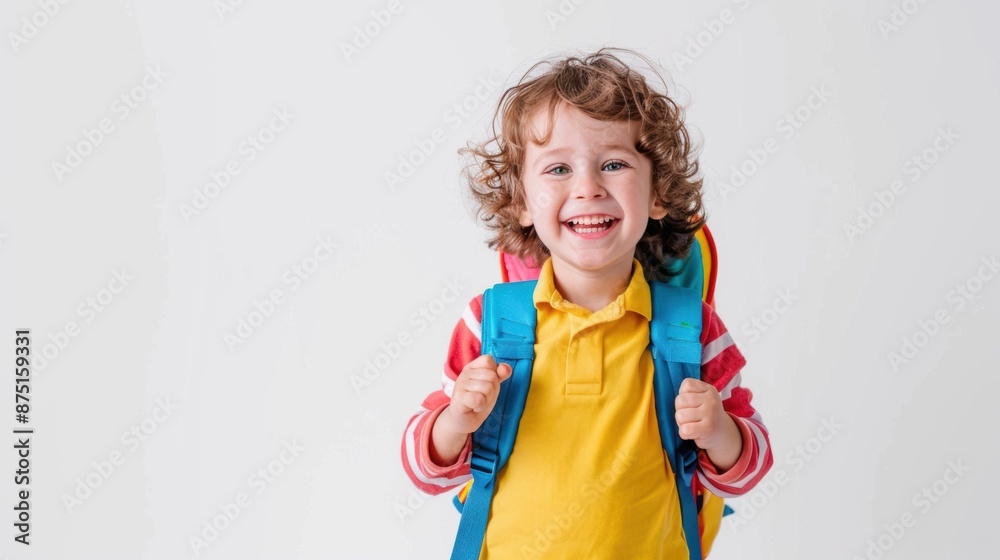 Smiling Child with Backpack Ready for School
Smiling Child with Backpack Ready for School