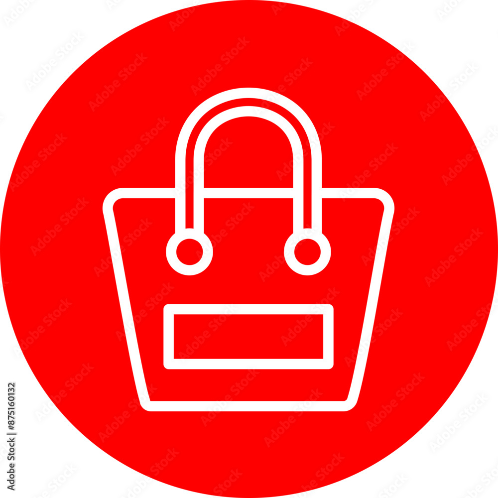 Disposable Bag Vector Line White Circle Red Disposable Bag Vector Line White Circle Red