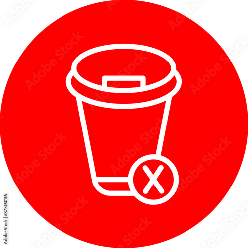 Singleuse items Vector Line White Circle Red