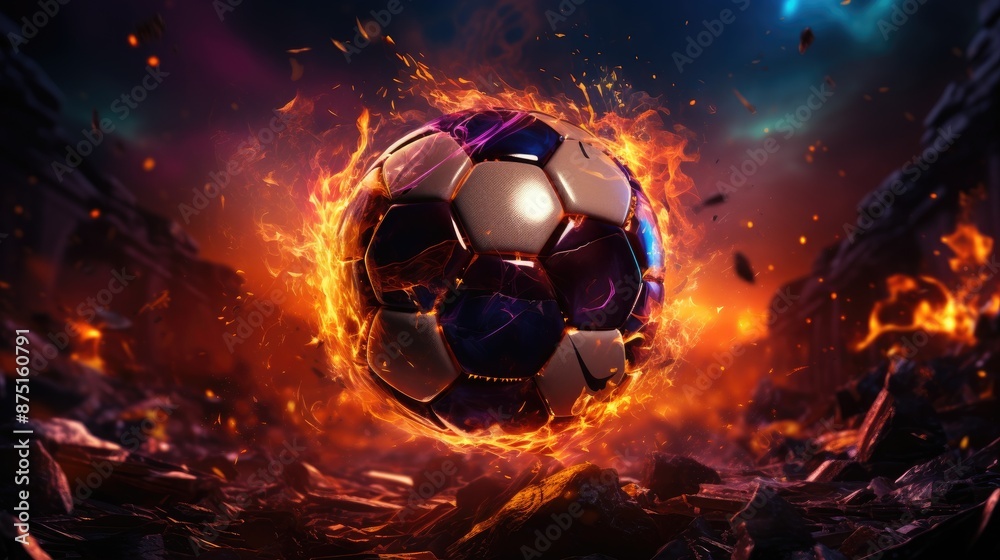 Fototapeta premium a colorful ball with the word fire on it.