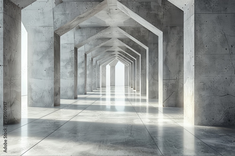 Architectural Odyssey: Monumental Concrete Expanse Illuminated by Light Architectural Odyssey: Monumental Concrete Expanse Illuminated by Light