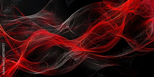 Abstract close-up  red smoke and black background photo