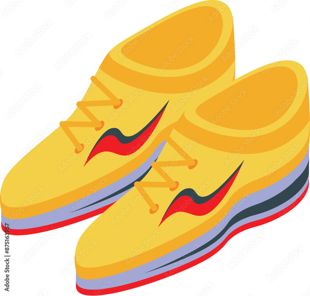 Yellow sneakers with laces for running, training and sports activities, comfortable shoes, modern design Yellow sneakers with laces for running, training and sports activities, comfortable shoes, modern design