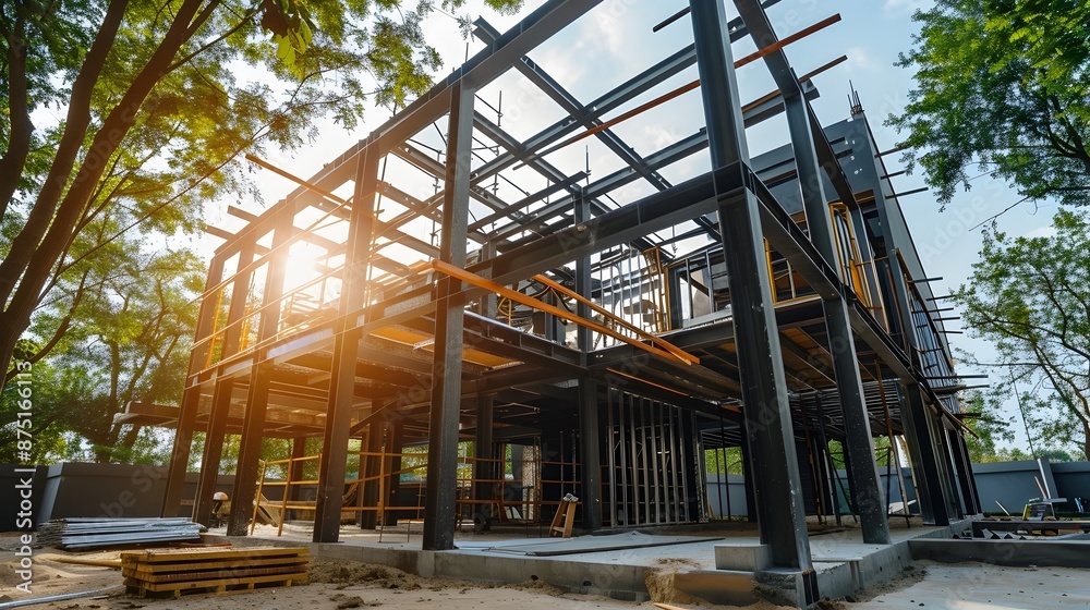Robust Steel Frame for Residential House Construction Project Robust Steel Frame for Residential House Construction Project