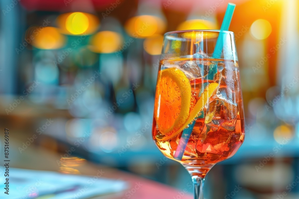 Closeup of a Refreshing Aperol Spritz Closeup of a Refreshing Aperol Spritz