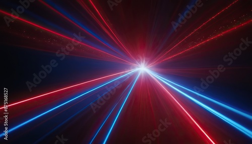 Bright neon rays. Space star burst. Abstract multicolor spectrum background. Neon laser background. Bright energy lines backdrop.