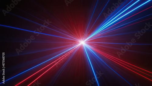 Vibrant Laser Neon Lights Flash and Illuminate in Red and Blue Generated Ai 