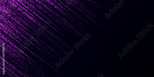 Pink matrix pattern with different dots and gradient background. Big data visualization. Digital texture backdrop. Vector illustration.