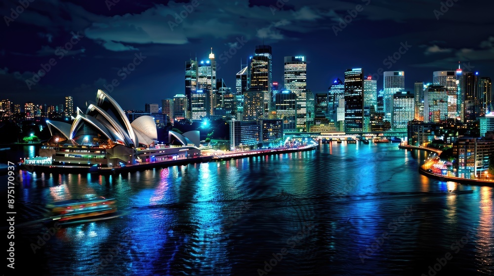 Fototapeta premium Nighttime Splendor of a Majestic City