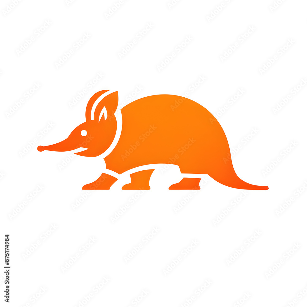 Fototapeta premium illustration logo of minimalist outline of a armadillo