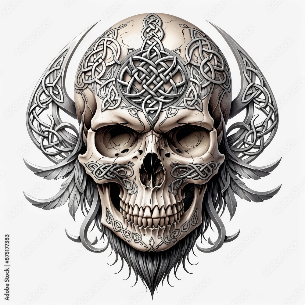 Fototapeta premium Celtic Skull Ornament