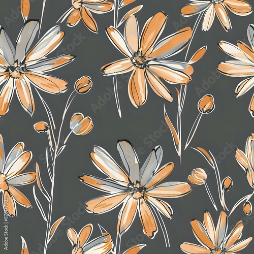 Nature and Growth Inspired Flower and Leaf Pattern