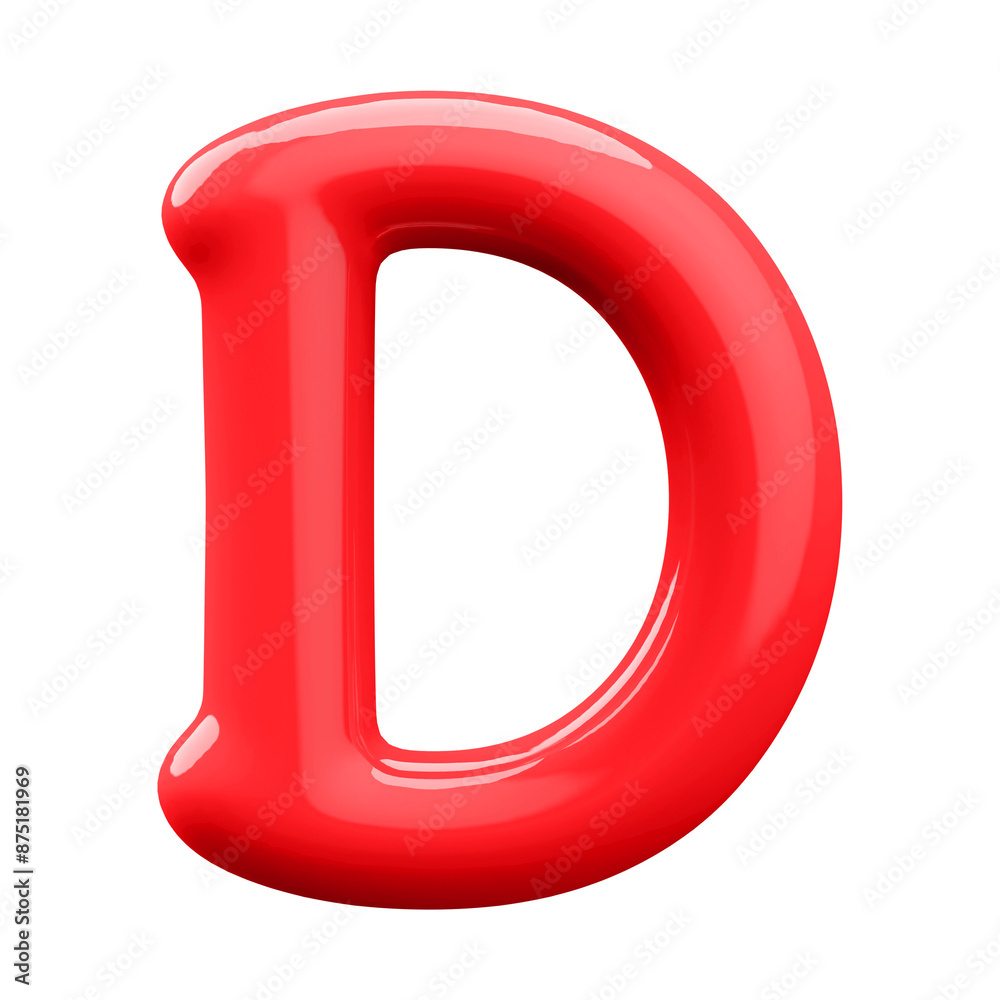 Red 3D Bubble Font Letter D uppercase Red 3D Bubble Font Letter D uppercase