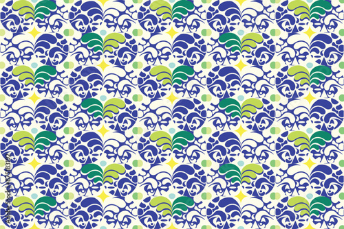 fountain or leaf seamless pattern for vintage wallpaper design and textile decoration