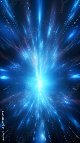 Digital blue glowing high energy plasma force field in space poster mobile phone background