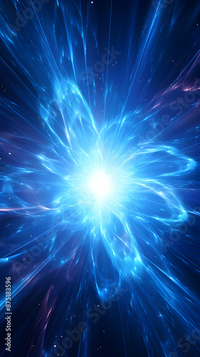 Digital blue glowing high energy plasma force field in space poster mobile phone background © yonshan