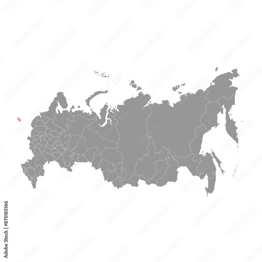 Obraz premium Kaliningrad Oblast map, administrative division of Russia. Vector illustration.