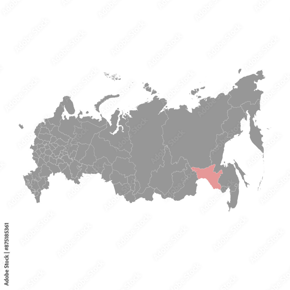 Amur Oblast map, administrative division of Russia. Vector illustration. Amur Oblast map, administrative division of Russia. Vector illustration.