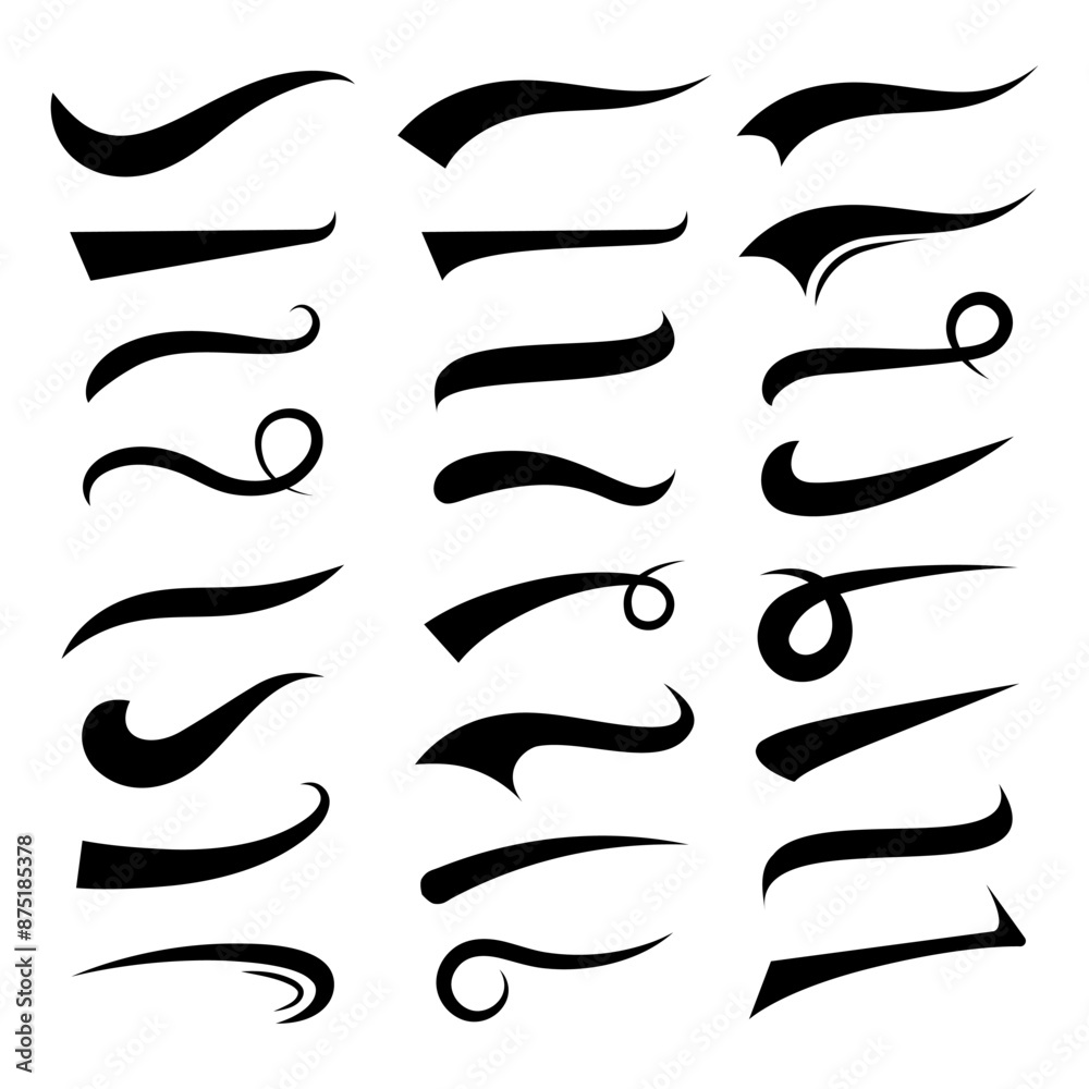 Swoosh icon. Swoosh icon set. Text tail symbol set. Swoosh icon. Swoosh icon set. Text tail symbol set.