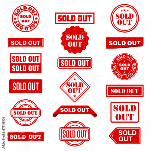 Sold out badges set. Sale stickers set.