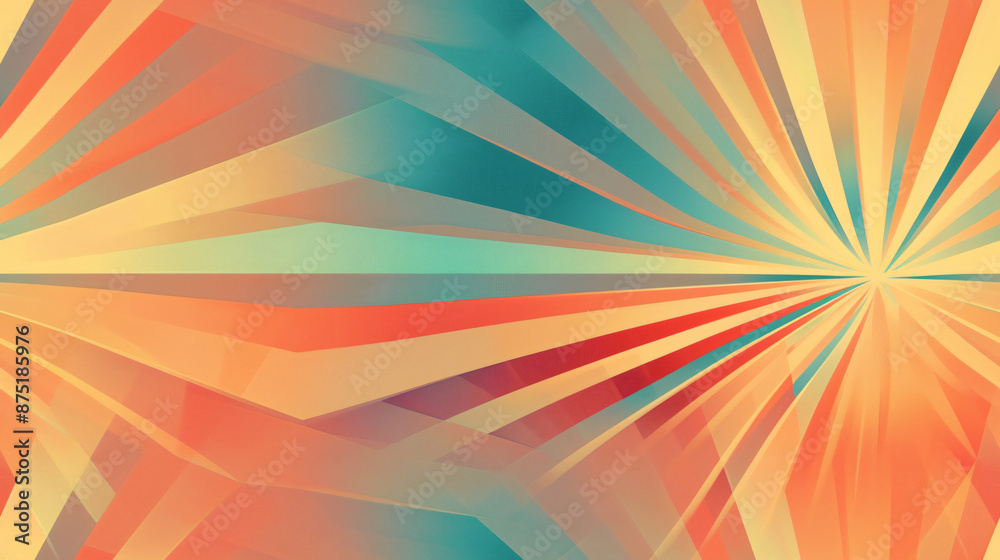 Fototapeta premium Retro colored abstract background with perspective, ideal for text placement or as a design feature