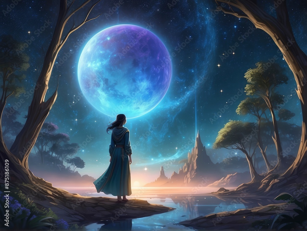 landscape with moon landscape with moon
