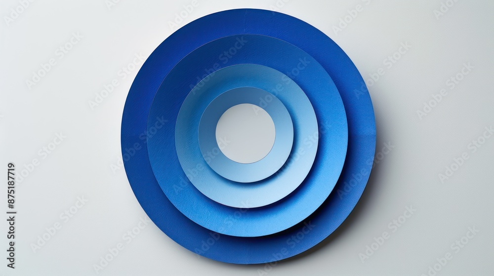 Minimal Blue Circle Paper Background - Top View Minimal Blue Circle Paper Background - Top View