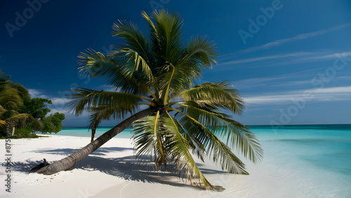 Tropical Escape Palm Tree Idyll on Pristine Beach