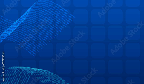 Background for Business or Information Technology Presentation: Blue Lines and Square Shape Transparent