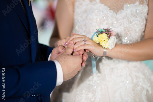 Принти на полотні Couple rings to use as dowry at the wedding of the bride and groom