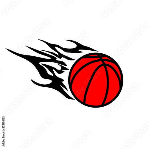 basketball floating at high speed vector illustration
