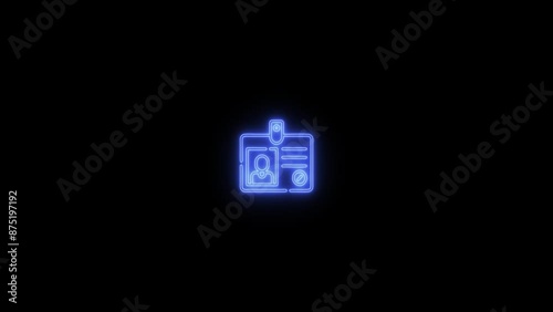 Id Neon Glowing Icon Animation. Id Icon Animation Neon Effect